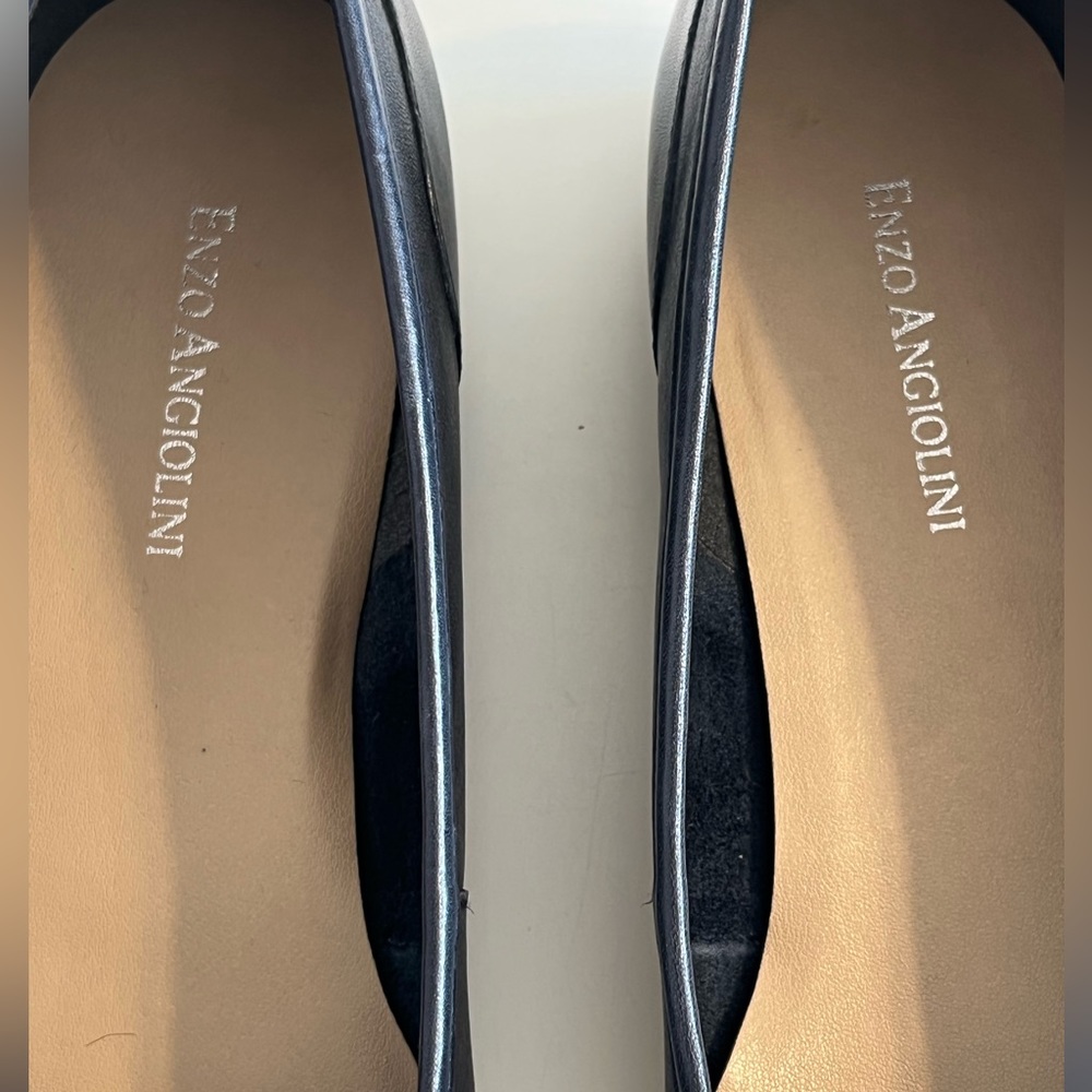 Enzo Angiolini Liberty Leather slip on flat Loafer Size 9M Navy Blue - Picture 7 of 9